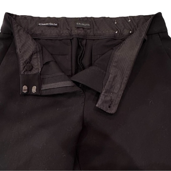 TALBOTS SIZE 10 BLACK HAMPSHIRE STRAIGHT ANKLE PANTS POLY-VISCOSE-SPANDEX - Picture 4 of 12